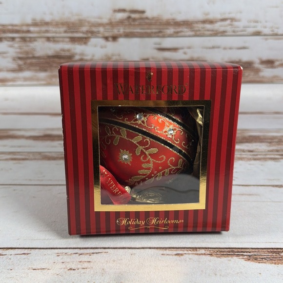 Waterford Other - Waterford Holiday Heirloom Red Majestic Scroll Christmas Ornament w/ Box